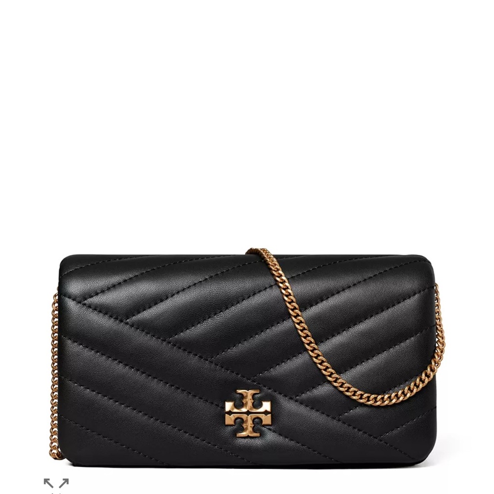 Tory Burch Black Quilted Crossbody Bag with Gold Chain. Like brand new